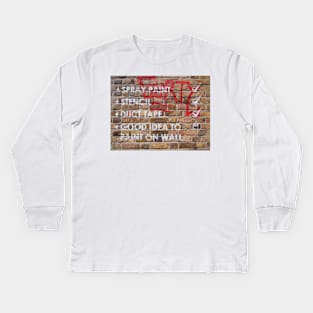 brick lane graffiti writing on the wall Kids Long Sleeve T-Shirt